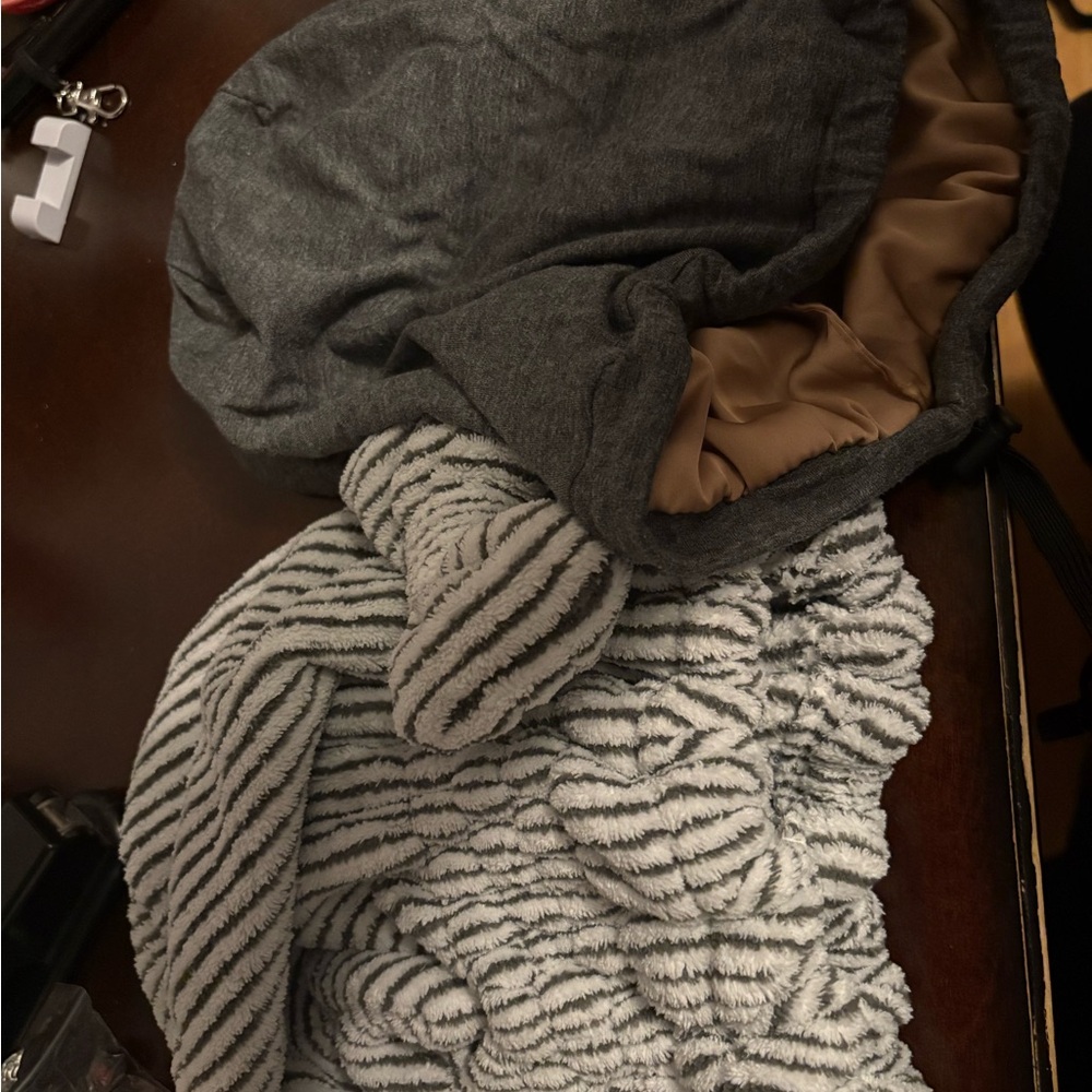 Gray and White Striped Bonnets